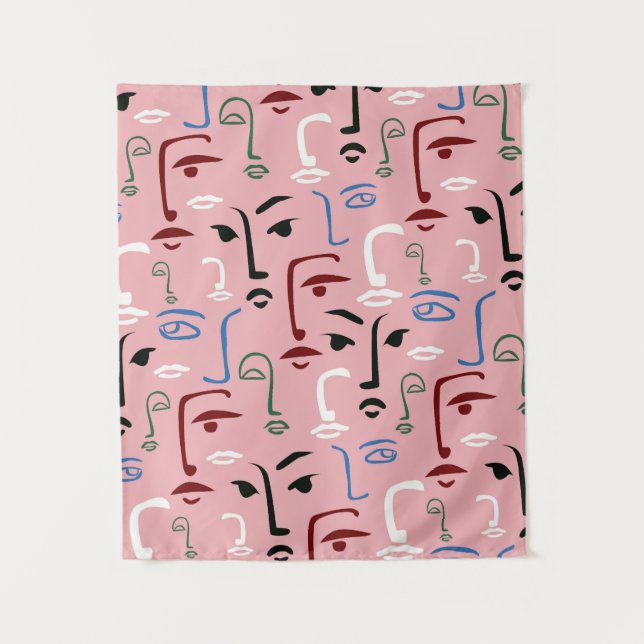 Tapiz Caras monocromas (Anverso)