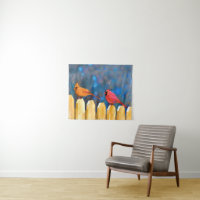Cardenales sobre la pintura de la cerca - Arte ori