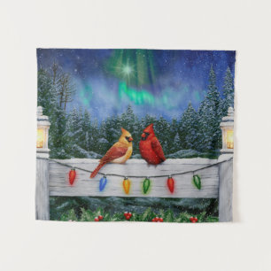 Tapiz Cardenales y Navidades iluminan la nieve de invier