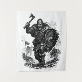 Tapiz Carga de Guerrero Vikingo - Batalla de Tinta