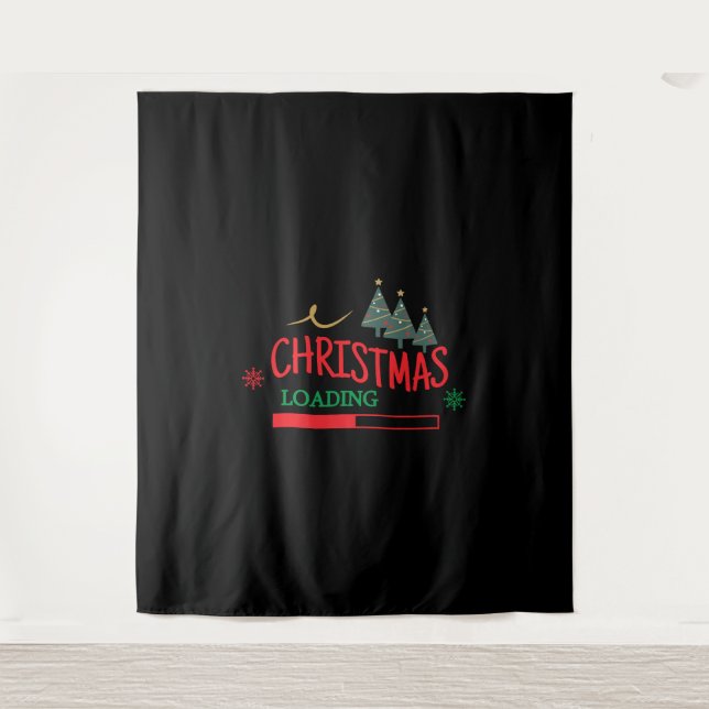 Tapiz Cargando Navidades familiares coincidentes (Anverso)