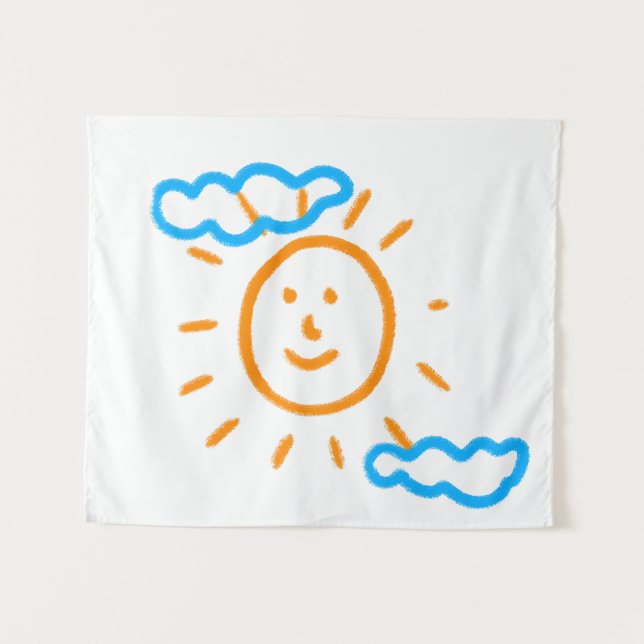 Tapiz Cargar los dibujos de los niños convierte los dibu (Anverso (horizontal))