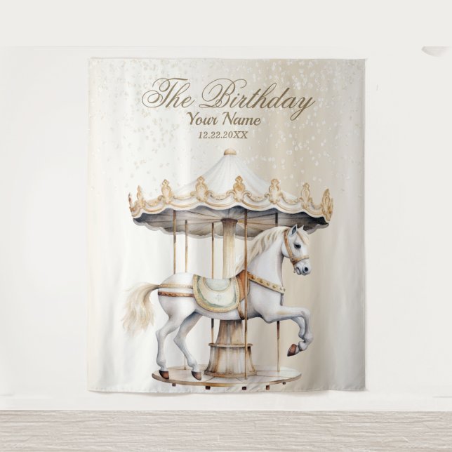 Tapiz Carnaval de circo de la fiesta de cumpleaños "Merr (Anverso)