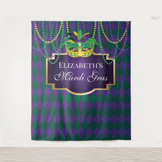 Tapiz Carnival Mardi Gras Backdrop banner party (Anverso)