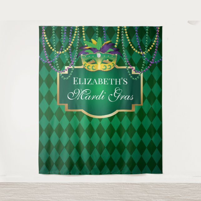 Tapiz Carnival Mardi Gras Backdrop banner party (Anverso)
