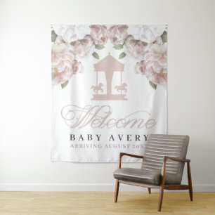 Tapiz Carousel Bienvenida Bebé Baby Shower