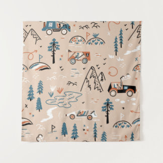 Tapiz Carreras fuera de carretera. Rally Mountain Forest