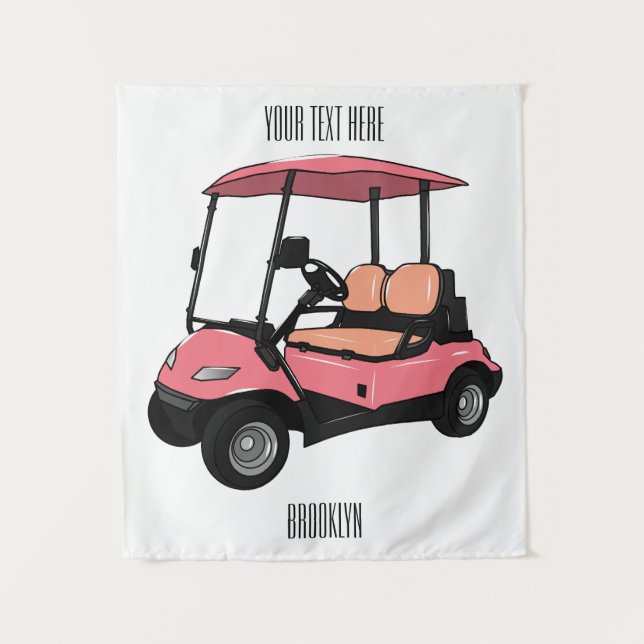 Tapiz Carro de golf / ilustracion personalizado de coche (Anverso)