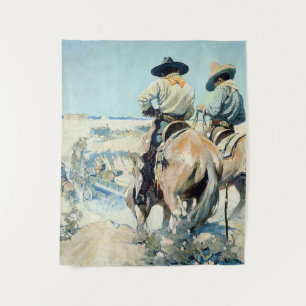 Tapiz Carro de Suministros Arte Occidental por NC Wyeth