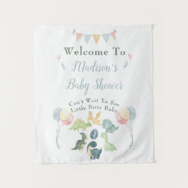 Tapiz Cartel de Bienvenida a Baby Shower de Acuarela de 