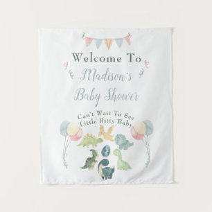 Tapiz Cartel de Bienvenida a Baby Shower de Acuarela de 