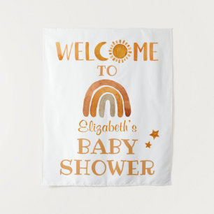 Tapiz Cartel de bienvenida boho acuarela único