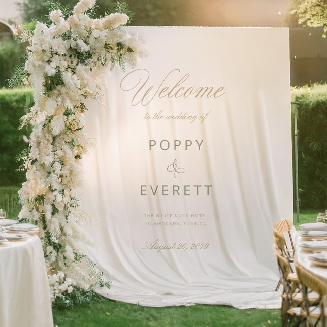 Tapiz Cartel de bienvenida de boda Jardín Esmeralda (Subido por el creador)