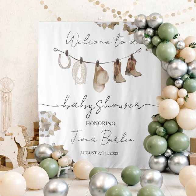 Tapiz Cartel de bienvenida de Cowboy Baby Shower. (Subido por el creador)