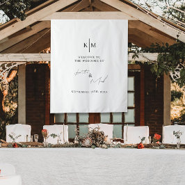 Tapiz Cartel de bienvenida moderno para nuestra boda en