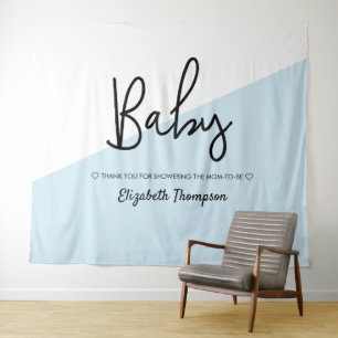 Tapiz Cartel de bienvenida para baby shower con fondo mo