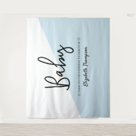 Tapiz Cartel de bienvenida para baby shower con fondo mo