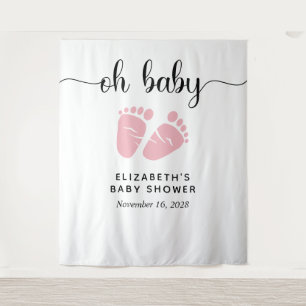 Tapiz Cartel de bienvenida para baby shower de niña con