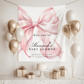 Tapiz Cartel de Bienvenida para Baby Shower de Niña con 