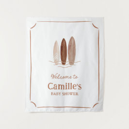 Tapiz Cartel de bienvenida para baby shower de surf