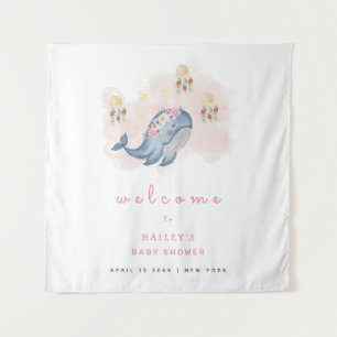 Tapiz Cartel de bienvenida para baby shower Ocean Sweet