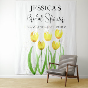 Tapiz Cartel de bienvenida para ducha de novia con tulip