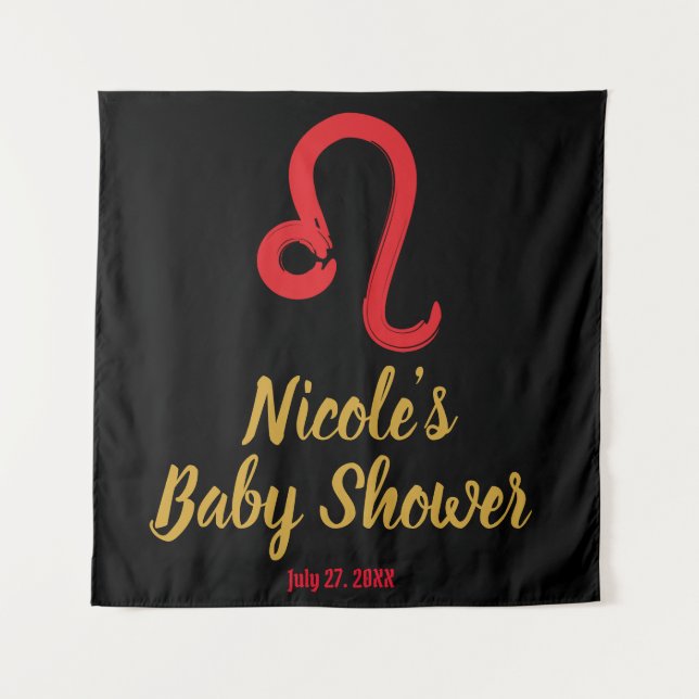 Tapiz Cartel de cumpleaños signo zodiacal LEO julio agos (Anverso)