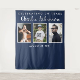 Tapiz Cartel de fondo del collage de fotos de 30 años