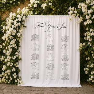 Tapiz Cartel de gráfico de asientos de boda de marfil ne