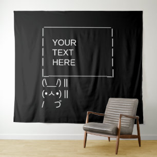 Tapiz Cartel de protesta de conejo / Arte de texto ASCII