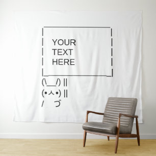 Tapiz Cartel de protesta de conejo / Arte de texto ASCII