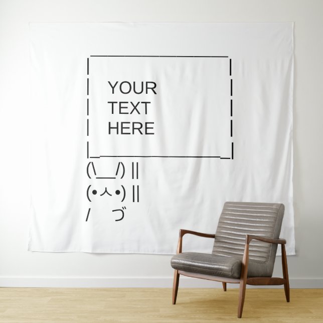 Tapiz Cartel de protesta de conejo / Arte de texto ASCII (In situ (horizontal))
