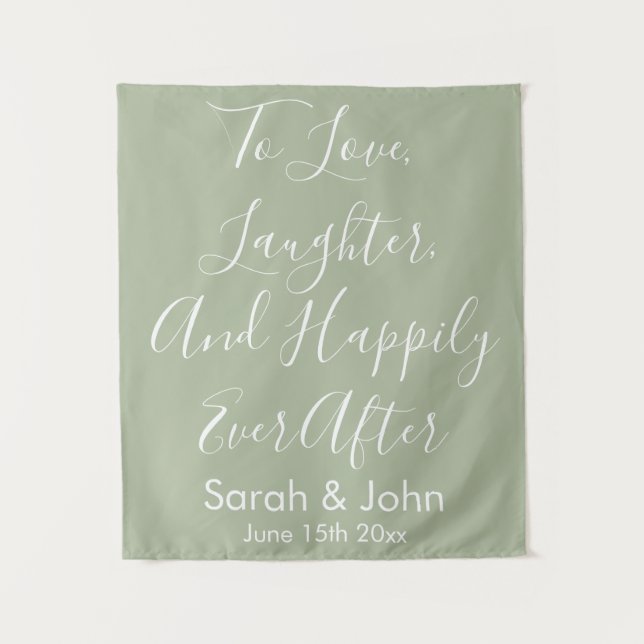 Tapiz Cartel de recepción rústica con fondo de boda pers (Anverso)