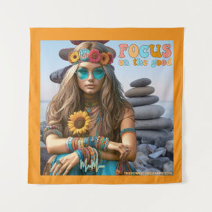 TAPIZ CARTEL HIPPIE ENFOCADO EN LO BUENO