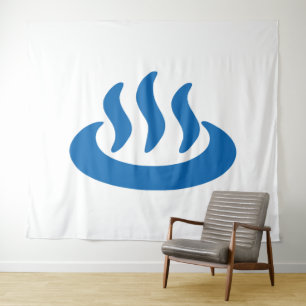 Tapiz Cartel Japonés de Onsen ♨ Agua Termal 温泉