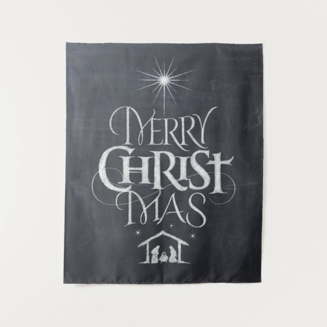 Tapiz Cartucho de caligrafía cristiana para navidad (Anverso)