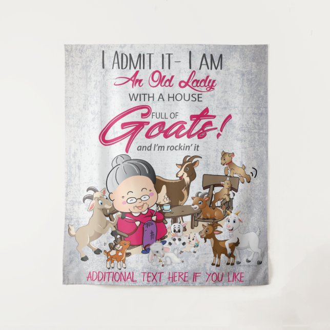 Tapiz Casa de la anciana llena de cabras (Anverso)