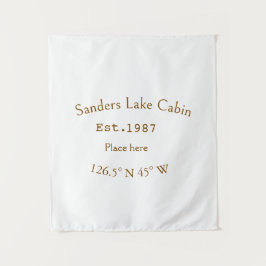 Tapiz Casa del lago. Fecha año personalizado coordenadas