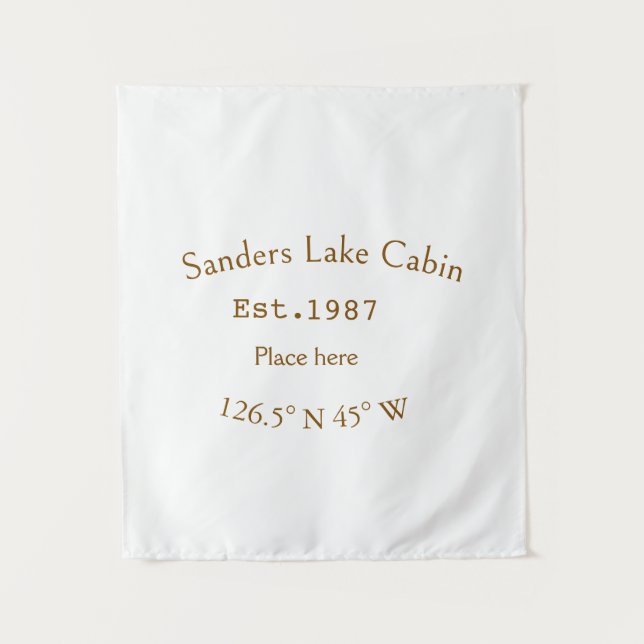 Tapiz Casa del lago. Fecha año personalizado coordenadas (Anverso)