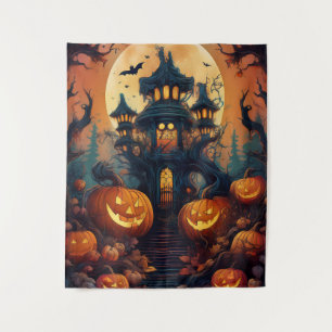 Tapiz Casa y Sendero Embrujados de Halloween Espeluznant
