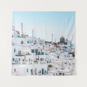 Tapiz Casas blancas de hormigón bajo el cielo azul duran