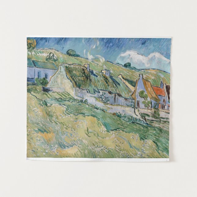 Tapiz Casas de campo con paja de Vincent van Gogh (Anverso (horizontal))