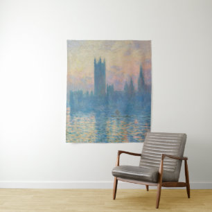 Tapiz Casas del Parlamento de Claude Monet Atardecer