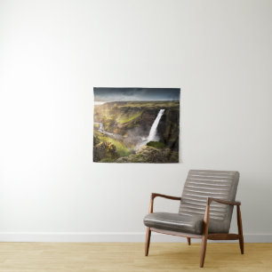 Tapiz Cascada de Haifoss   Verano en Islandia