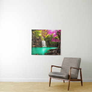 Tapiz Cascada en bosque del otoño