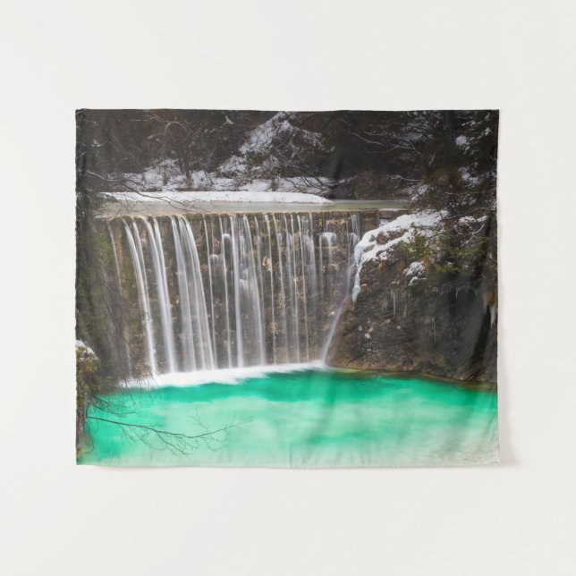 Tapiz Cascada impresionante lago de agua turquesa Jasna, (Anverso (horizontal))