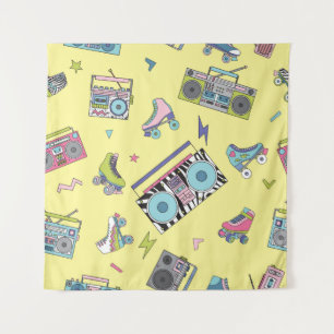 Tapiz Casete de época, patines de rodillos: retro