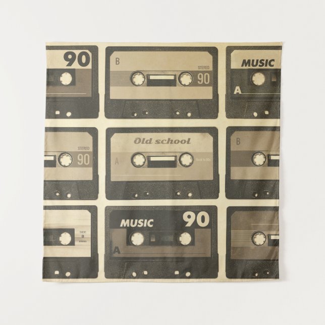 Tapiz Cassette de audio, Hip-Hop Poster Retro. (Anverso)
