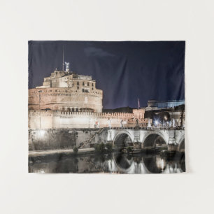 Tapiz Castel Sant Angelo de noche en Roma