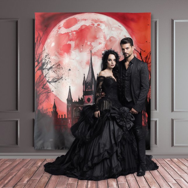 Tapiz Castillo gótico Moody Dark Red Watercolor (Subido por el creador)